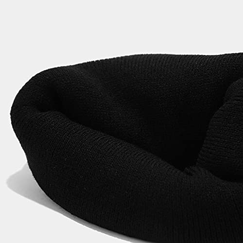 45°Lookup Ceed Fashion Autumn Winter Warm Beanie Hats Embroidery Cotton Caps Men Women Knitted Hip Hop Hats-Black #TOP5
