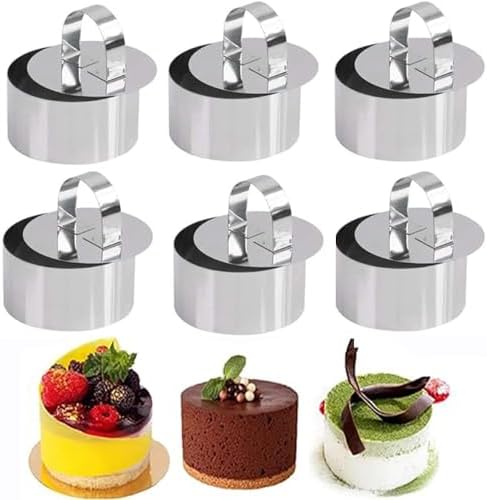 6 Stück Edelstahl Dessertringe - Backformen Für Torten & Mousse