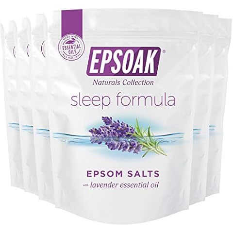 Epsoak Epsom Salt 12 lb. Magnesium Sulfate USP. (Qty. 6 x 2lb. Bag), Lavender Sleep Formula, Resealable Epsom Salt Bag, Made in The USA, Cruelty-Free Certified Cover