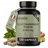 Glucomannano Forte 3000mg Made in Italy - Integratore ad Effetto Saziante per Controllo Peso Corporeo - Supporto Naturale Metabolismo con Tè Verde, Carnitina, Zenzero, Ginseng e Inulina - 120 Capsule