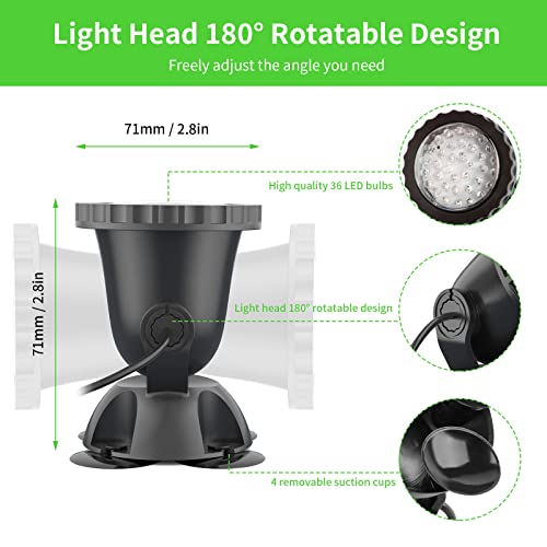 Underwater Pond Light, ​Color Changing Led Fountain Lights, Rgb Ip68 Waterproof Submersible Lights, Yard Spot Lights Multi-Color Dimmable For Outdoor Landscape Fountain Fish Pond Decoration (1 Pack) #TOP5