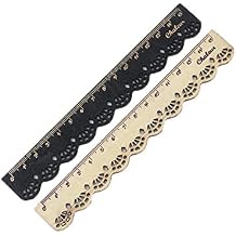 8 Pieces Lace Wood Ruler Student Rulers Office Measuring Ruler 6 Inch and 15 cm