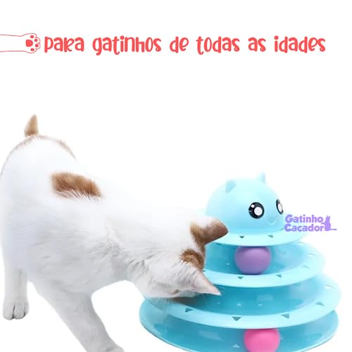 Kit Brinquedo para Gatos Completo (Torre + Abacatinho de Catnip + Refil Extra + 2 Bolinhas de Guizo