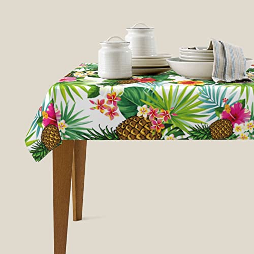 Deyimeri Rectangle Tablecloth Wrinkle Resistant And Waterproof Indoor Outdoor Tablecloths For Rectangular Tables Pineapple Designed Table Cover 54''X72'' #TOP3