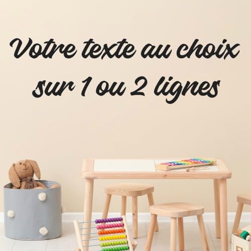 Stickers mural texte et prénom au choix. Décoration mur chambre enfant/bébé. 14 couleurs au choix.