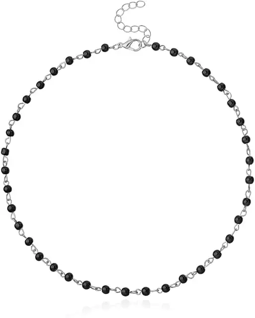 Collier ras de cou perle avec pendentif cristal tendance cercle pour femme et fille