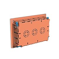 FAMATEL – Abzweigdose für Einbau | Deckel mit Metallkrallen | Ohne Kegel | 205x130x45 | Orange – Ansicht 3