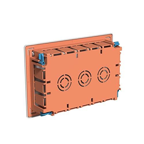 FAMATEL – Abzweigdose für Einbau | Deckel mit Metallkrallen | Ohne Kegel | 205x130x45 | Orange