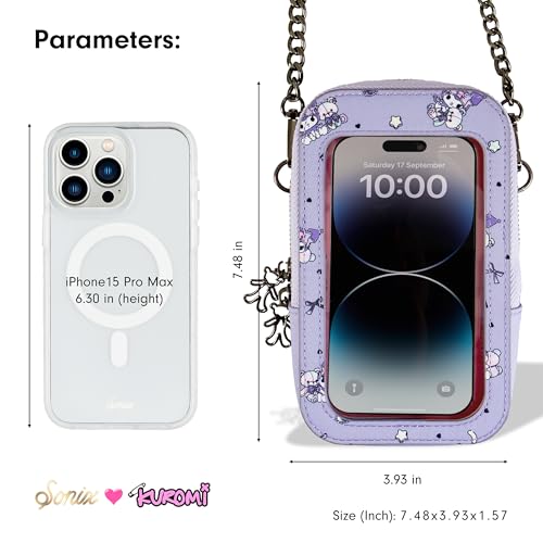 Image of Sonix x Sanrio Phone Pouch - Universal Smartphone Purse and Wallet, Crossbody and Shoulder Bag | Kuromi Pastel Bear