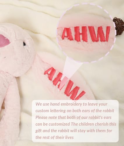 personalized baby gifts bugmkcs bunny stuffed animal for babies with embroidered child39s name handmade custom plush rabbit toy for girl boy customized cute baby gift for newborn kid children39s day