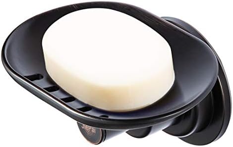 JIEPAI Suction Cup Soap Dish,Elegant Vacuum Suction Soap Holder,Wall Mounted Soap Dish for Bathroom Kitchen No Drill oil Rubbed Bronze