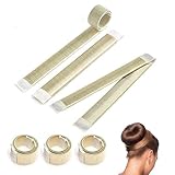 Haar Zubehör styling set, Hair Bun Accessories Hair Bun Maker Tool, 3 PCS French Twist Hair Accessories Hair Clip for Buns,DIY-Haarstyling-Werkzeuge für Frauen(Gold)