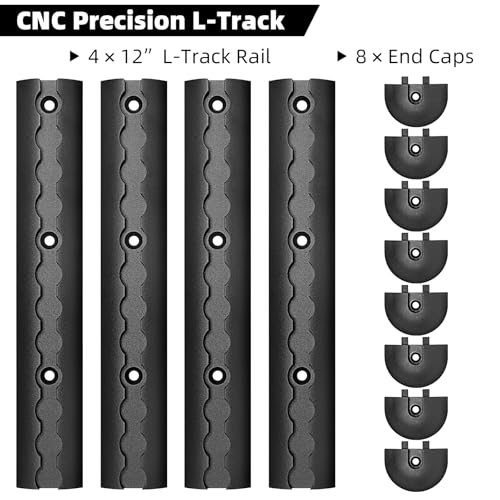 PALOZO Trilho L de alumínio, trilho de trilho de 30 cm L com 8 tampas de extremidade para proteger m