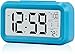 Arespark Sveglia Digitale da Comodino, Sveglia Elettronica con Luce Notturna, Display a LCD da 5,3 Pollici con Funzione Ora Data Temperatura, Funzione Snooze, Nero (Plastica Liscia-blu)