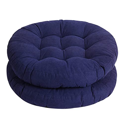 Tiita Floor Pillow Cushion, 22 inch Round Seat Cushion, Outdoor Floor Pad, Meditation Cushion for Yoga Living Room Sofa Balcony, Navy Blue