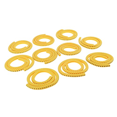 Image of 1000x Yellow Cable Markers Marker Number Tag Label Number No. 0~9 0.5mm²~6mm² - 2.5mm² EC-1