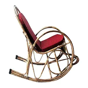 CRAFTCANE Bamboo Cane Durable Rocking Chair (Brown)