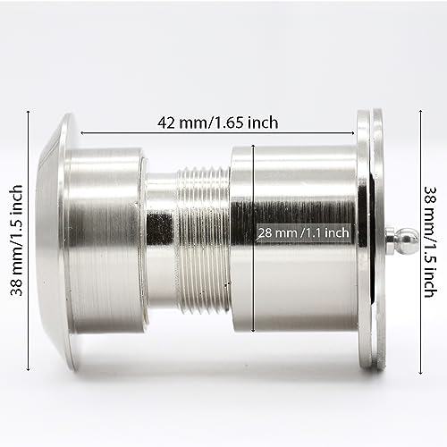 Image of Safety Security One Way Front Door Viewer with 220 Degree Angle, Heavy Duty Peephole made by Brass with Privacy Cover, Satin Nickel, Pack of 1