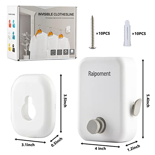 Retractable Clothesline, Raipoment Heavy Duty Wall Mounted Clothes, Indoor And Outdoor Drying Laundry Line, Retracting Hanging Clothing Drying Rack, Lock To Prevent Sagging #TOP4