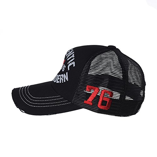 Withmoons Vintage Baseball Cap Meshed Distressed Trucker Hat Kr1627 (Black) #TOP1