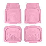 Floor Mats Universal 4‑Piece All‑Weather Trimable Floor Mats, Pink