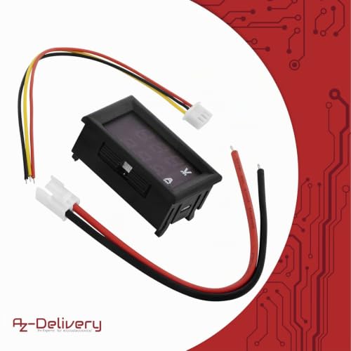 AZDelivery 3 x Voltmeter Amperemeter Modul DSN-VC288 mit LED Display kompatibel mit Arduino und Raspberry Pi inklusive E-Book!