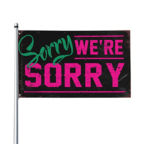 Banderas divertidas de gran formato 152 x 244 cm Sorry We're Sorry