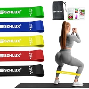 SZHLUX Resistance Bands Set with Instruction Guide and Carry Bag, Versatile for Body Sculpting, Strength Training, and Rehabilitation-Set of 5