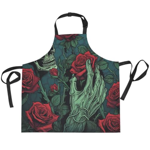 Tablier de cuisine squelette vert anti-taches pour protéger les vêtements des enfants