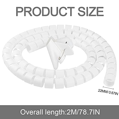 Cable Tidy Cable Tidy Sleeves 2m, Cable Organisers Cutable, Cable Management Sleeve with a Wire