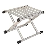 jiji Klappstuhl für den Außenbereich Tragbare Outdoor-Klappstuhl Faltbar Dicke Stahlpfeife Camping Reise Militär Mazar Kurzhocker Angelhocker Outdoor Klappstuhl (Color : Silver)