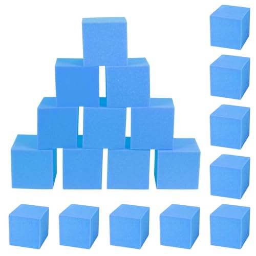 FUBOTRAD Foam Pit Blocks Foam Padding Sponge Pit Cubes Sponge Blocks for Amusement Park Gymnastics Freerunning and Parkour Courses - 24PCS 5" x 5" x 5" (Dark Blue)