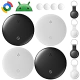 (4個セット） エアタグ android 紛失防止タグ Google の「デバイスを探す」に対応(Android端末のみ-9.0以上のシステム) 小型 gps アンドロイド対応 忘れ物防止 盗難対策/財布忘れ物防止 タグ 追跡タグ 超軽量 スマホ/カバン/キー/荷物/電池交換可能 日本語説明書付き（2*ブラック+2*ホワイト）