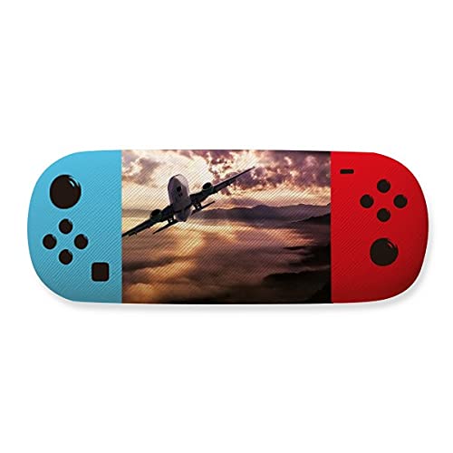 Étui de rangement pour lunettes rigide rouge foncé motif nuages pour homme et femme