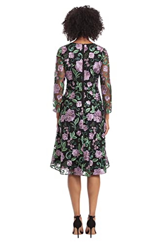 Maggy London Embroidered V-Neck Occasion Dress #TOP26