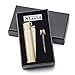 CLIPPER Butane Refillable Classic Retro Bronze Metal Lighter - Limited Edition with Katzone Gift Package (Plaid Pattern)