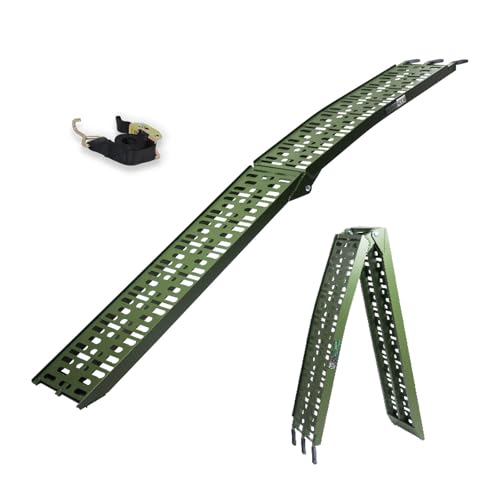TRUTZHOLM 1x Auffahrrampe klappbar 228 cm Traglast 340 kg Alu Militärgrün gelocht Motorradrampe Verladerampe