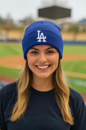 Gorro de punto con puño Los Angeles Baseball azul royal miniatura 2