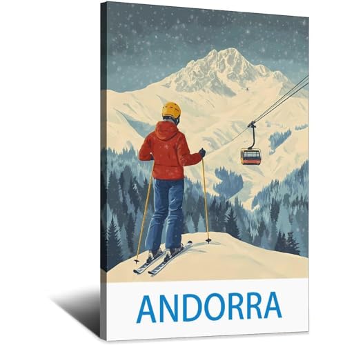 Andorre poster de voyage vintage LNBIAND, impression d'art retro 20 x 30 cm