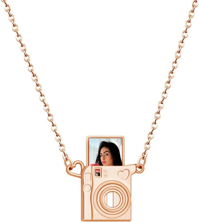 Personalized Camera Photo Necklace, Custom Picture Pendant Necklace, Birthday, Christmas Gift for Photography Lovers