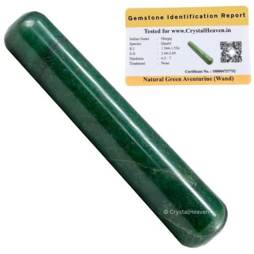 Image of Crystal Heaven Certified Green Aventurine Crystal Wand - Smooth Crystal Wand For Energy Healing, Chakra Balancing, Meditation And Home Decor - Crystals And Healing Stones For Gift