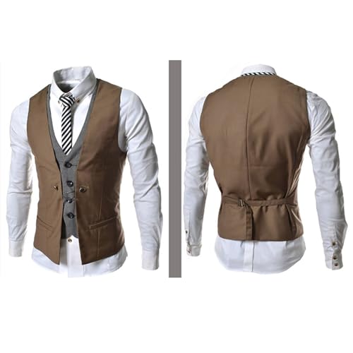 Dressnu Jaqueta masculina xadrez com bloqueio de cor slim casual, Branco, G