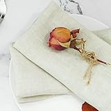 L Linen World 100% Linen Dinner Napkins 15x15 Inch,Soft and Durable Natural French Flax Cloth Napkin