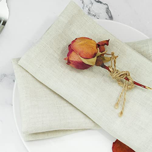 L Linen World 100% Linen Dinner Napkins 15X15 Inch,Soft And Durable Natural French Flax Cloth Napkins,Stone Washed Set Of 4(Natural Linen) #TOP16