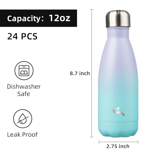 Image of Konokyo 24 Pack 12 oz Insulated Stainless Steel Water Bottle