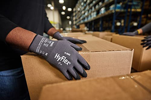 Ansell Hyflex 11-840 Ergonomic Abrasion-Resistant Nylon Spandex Nitrile Gloves #TOP2