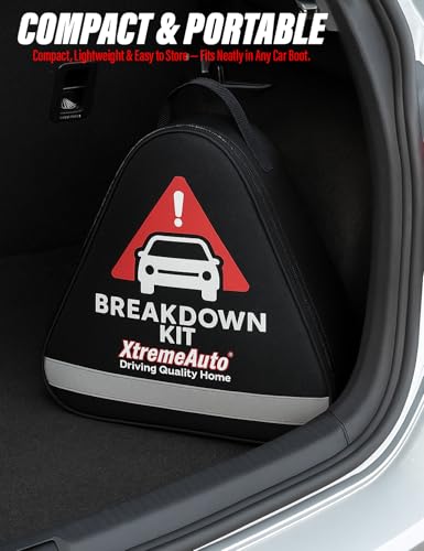 Xtremeauto Car Breakdown Emergency Kit – Roadside Car Safety Kit with Warning Triangle, Hi-Vis Vest, Tow Rope, Jumper Leads, First Aid Kit & Storage Case – Essential Car Kit for UK & Europe - Image 5