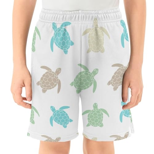 J JOYSAY Sea Turtle Colorful Boys Athletic Shorts Kids Youth Casual Shotrs with Pockets Elastic Waistband2
