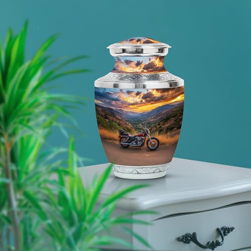 Image of Bike Urn Decorative Urns for Human Ashes 1 Large & 2 Small | Ashes Urns Human Remains, Funeral Urns Ashes