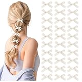 yoyokid 30PCS Beige Hair Bow Clips Satin Mini Bowknot Hair Accessories Cute Hair Bow Barrettes Ribbon Hairpins for Women Girls